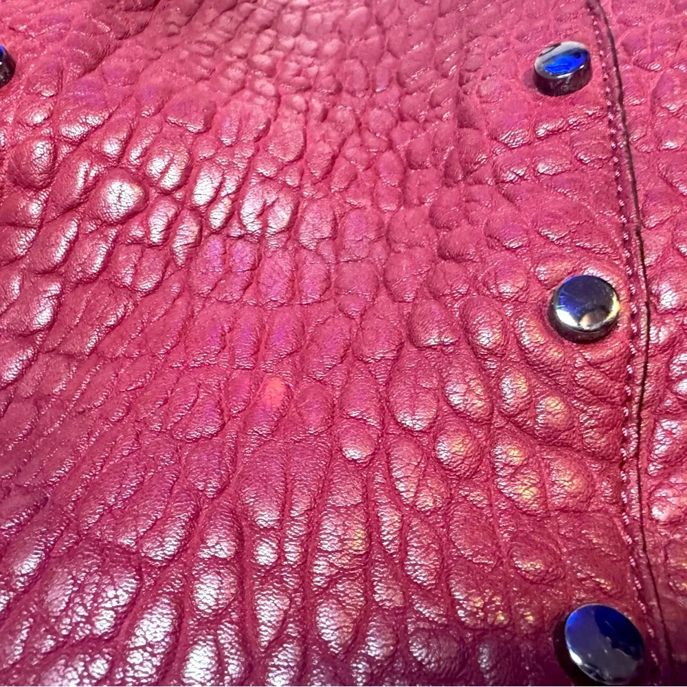Jimmy Choo XL Tote Lockett -RARE-Cerise-Pebbled Leather AUTHENTIC JIMMY CHOO - Picture 15 of 16